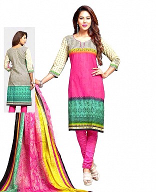 Printed Cotton Salwar Suit with Dupatta @ Rs300.00
