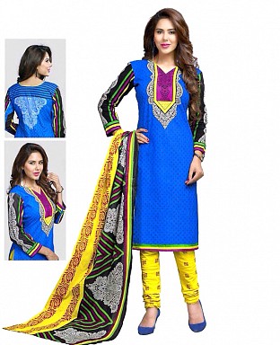 Printed Cotton Salwar Suit with Dupatta @ Rs617.00