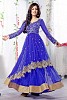 Blue Semi Stitched Net Anarkali Salwar Suit- salwar suits for women, Buy salwar suits for women Online, dress materials for women, anarkali suits, Buy anarkali suits,  online Sabse Sasta in India -  for  - 10234/20160615