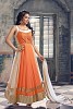 Oreng & OffWhite Semi Stitched Georgette Anarkali Suit- salwar suits for women, Buy salwar suits for women Online, dress materials for women, anarkali suits, Buy anarkali suits,  online Sabse Sasta in India - Semi Stitched Anarkali Style Suits for Women - 10273/20160616