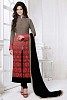 Stunning Gray Georgette Semi-stitched Salwar Suit- salwar suits for women, Buy salwar suits for women Online, dress materials for women, anarkali suits, Buy anarkali suits,  online Sabse Sasta in India -  for  - 10297/20160616