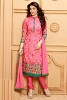 Pink Georgette Semi-stitched Salwar suit- salwar suits for women, Buy salwar suits for women Online, dress materials for women, anarkali suits, Buy anarkali suits,  online Sabse Sasta in India -  for  - 10305/20160616