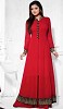 Beautiful Red Geaorgette Semi-Stitched Salwar Suit- salwar suits for women, Buy salwar suits for women Online, dress materials for women, anarkali suits, Buy anarkali suits,  online Sabse Sasta in India - Salwar Suit for Women - 10340/20160616