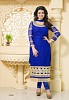 Stunning Blue Georgette Semi-Stitched Salwar Suit- salwar suits for women, Buy salwar suits for women Online, dress materials for women, anarkali suits, Buy anarkali suits,  online Sabse Sasta in India -  for  - 10345/20160616