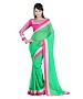 Beautiful Green Embroidery Chiffon Saree @ 50% OFF Rs 656.00 Only FREE Shipping + Extra Discount - Partywear Saree, Buy Partywear Saree Online, Chiffon saree, Deginer Saree, Buy Deginer Saree,  online Sabse Sasta in India - Sarees for Women - 8031/20160328