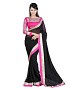 Beautiful Black Embroidery Chiffon Saree @ 50% OFF Rs 656.00 Only FREE Shipping + Extra Discount - Partywear Saree, Buy Partywear Saree Online, Chiffon saree, Deginer Saree, Buy Deginer Saree,  online Sabse Sasta in India - Sarees for Women - 8030/20160328