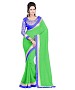 Beautiful Green Embroidery Chiffon Saree @ 50% OFF Rs 656.00 Only FREE Shipping + Extra Discount - Partywear Saree, Buy Partywear Saree Online, Georgette Saree, Deginer Saree, Buy Deginer Saree,  online Sabse Sasta in India - Sarees for Women - 8033/20160328
