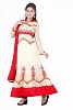 Stunning Cream & Red Net Semi-stitched Salwar Suit- salwar suits for women, Buy salwar suits for women Online, dress materials for women, anarkali suits, Buy anarkali suits,  online Sabse Sasta in India -  for  - 10348/20160616