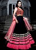 Beautiful Black And Pink Dhupian Semi-Stitched Salwar Suit- salwar suits for women, Buy salwar suits for women Online, dress materials for women, anarkali suits, Buy anarkali suits,  online Sabse Sasta in India -  for  - 10353/20160616