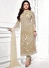 Beautiful Cream Soft Net Semi-Stitched Salwar Suit- salwar suits for women, Buy salwar suits for women Online, dress materials for women, anarkali suits, Buy anarkali suits,  online Sabse Sasta in India - Salwar Suit for Women - 10354/20160616