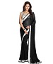 Beautiful Black Lace Work Faux Georgette Saree @ 51% OFF Rs 618.00 Only FREE Shipping + Extra Discount - Partywear Saree, Buy Partywear Saree Online, Georgette Saree, Deginer Saree, Buy Deginer Saree,  online Sabse Sasta in India - Sarees for Women - 8039/20160328