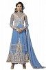 Beautiful Sky Blue Soft Net Semi-Stitched Salwar Suit- salwar suits for women, Buy salwar suits for women Online, dress materials for women, anarkali suits, Buy anarkali suits,  online Sabse Sasta in India -  for  - 10364/20160617