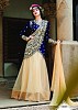 Beautiful Blue And Cream Soft Net Semi-Stitched Salwar Suit- salwar suits for women, Buy salwar suits for women Online, dress materials for women, anarkali suits, Buy anarkali suits,  online Sabse Sasta in India - Salwar Suit for Women - 10368/20160617