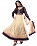 New Beautiful Fancy Cream and Black Anarkali suit @ 48% OFF Rs 1422.00 Only FREE Shipping + Extra Discount - Georgette, Buy Georgette Online, salwar suit, dress material, Buy dress material,  online Sabse Sasta in India - Semi Stitched Anarkali Style Suits for Women - 2514/20150924