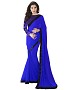 Beautiful Blue Embroidery Georgette Saree @ 50% OFF Rs 668.00 Only FREE Shipping + Extra Discount - Partywear Saree, Buy Partywear Saree Online, Georgette Saree, Deginer Saree, Buy Deginer Saree,  online Sabse Sasta in India - Sarees for Women - 8051/20160328