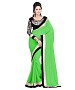 Beautiful Green Embroidery Faux Georgette Saree @ 50% OFF Rs 668.00 Only FREE Shipping + Extra Discount - Partywear Saree, Buy Partywear Saree Online, Georgette Saree, Deginer Saree, Buy Deginer Saree,  online Sabse Sasta in India - Sarees for Women - 8062/20160328