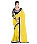 Beautiful Yellow Embroidery Faux Georgette Saree @ 50% OFF Rs 668.00 Only FREE Shipping + Extra Discount - Partywear Saree, Buy Partywear Saree Online, Georgette Saree, Deginer Saree, Buy Deginer Saree,  online Sabse Sasta in India - Sarees for Women - 8064/20160328