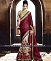 Designer Wine Lycra Saree With Beige Rawsilk Blouse Fabric @ 25% OFF Rs 2287.00 Only FREE Shipping + Extra Discount - saree, Buy saree Online, georgette saree, deasiner  saree, Buy deasiner  saree,  online Sabse Sasta in India - Sarees for Women - 8940/20160429