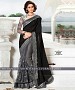 Designer Black Georgette Saree With Grey Banarasi Silk Blouse Fabric @ 26% OFF Rs 2905.00 Only FREE Shipping + Extra Discount - saree, Buy saree Online, georgette saree, deasiner  saree, Buy deasiner  saree,  online Sabse Sasta in India - Sarees for Women - 8944/20160429
