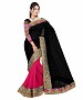 Beautiful Pink and Black  Embroidery Georgette Saree @ 52% OFF Rs 741.00 Only FREE Shipping + Extra Discount - Partywear Saree, Buy Partywear Saree Online, Georgette Saree, Deginer Saree, Buy Deginer Saree,  online Sabse Sasta in India - Sarees for Women - 8085/20160328