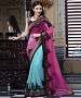 Beautiful Blue and Pink Embroidery  Net Saree @ 44% OFF Rs 1088.00 Only FREE Shipping + Extra Discount - Partywear Saree, Buy Partywear Saree Online, Net saree, Deginer Saree, Buy Deginer Saree,  online Sabse Sasta in India - Sarees for Women - 8102/20160328