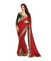 Beautiful Red Embroidery Georgette Saree @ 44% OFF Rs 1051.00 Only FREE Shipping + Extra Discount - Partywear Saree, Buy Partywear Saree Online, Georgette Saree, Deginer Saree, Buy Deginer Saree,  online Sabse Sasta in India -  for  - 8105/20160328