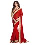 Beautiful Red Embroidery Georgette Saree @ 44% OFF Rs 803.00 Only FREE Shipping + Extra Discount - Partywear Saree, Buy Partywear Saree Online, Georgette Saree, Deginer Saree, Buy Deginer Saree,  online Sabse Sasta in India -  for  - 8109/20160328