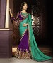 Beautiful Green and Voilet Embroidery Georgette Saree @ 41% OFF Rs 1482.00 Only FREE Shipping + Extra Discount - Partywear Saree, Buy Partywear Saree Online, Georgette Saree, Deginer Saree, Buy Deginer Saree,  online Sabse Sasta in India - Sarees for Women - 8114/20160328