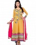 New Beautiful Fancy Yellow Color Semi Stiched Anarkali suit @ 48% OFF Rs 1422.00 Only FREE Shipping + Extra Discount - Georgette, Buy Georgette Online, dress material, salwar suit, Buy salwar suit,  online Sabse Sasta in India - Semi Stitched Anarkali Style Suits for Women - 2524/20150924
