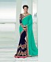 Beautiful Green and Nevyblue Embroidery Georgette Saree @ 41% OFF Rs 1482.00 Only FREE Shipping + Extra Discount - Partywear Saree, Buy Partywear Saree Online, Georgette Saree, Deginer Saree, Buy Deginer Saree,  online Sabse Sasta in India - Sarees for Women - 8120/20160328