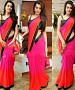 Beautiful Red and Pink Lace Work Georgette Saree @ 53% OFF Rs 594.00 Only FREE Shipping + Extra Discount - Partywear Saree, Buy Partywear Saree Online, Georgette Saree, Deginer Saree, Buy Deginer Saree,  online Sabse Sasta in India - Sarees for Women - 8127/20160328