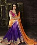Beautiful Orange and Purple Embroidery Georgette Saree @ 42% OFF Rs 1359.00 Only FREE Shipping + Extra Discount - Partywear Saree, Buy Partywear Saree Online, Georgette Saree, Deginer Saree, Buy Deginer Saree,  online Sabse Sasta in India - Sarees for Women - 8122/20160328