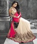 Beautiful Pink and Cream Embroidery Georgette  Saree @ 44% OFF Rs 1050.00 Only FREE Shipping + Extra Discount - Partywear Saree, Buy Partywear Saree Online, Georgette Saree, Deginer Saree, Buy Deginer Saree,  online Sabse Sasta in India - Sarees for Women - 8130/20160328