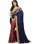 Beautiful Blue Lace Border Georgette  Saree @ -78% OFF Rs 1112.00 Only FREE Shipping + Extra Discount - Georgette Saree, Buy Georgette Saree Online, Designer Saree, Partywear saree, Buy Partywear saree,  online Sabse Sasta in India - Sarees for Women - 8981/20160503
