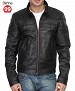 Black Leather Biker Jacket @ 64% OFF Rs 6690.00 Only FREE Shipping + Extra Discount -  online Sabse Sasta in India - Leather Jackets for Men - 751/20141230