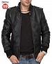 Stylish  Black Leather Jacket @ 53% OFF Rs 6488.00 Only FREE Shipping + Extra Discount -  online Sabse Sasta in India -  for  - 747/20141230