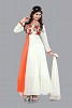 301004-fancy orange and white anarkali suit- dress material, Buy dress material Online, Anarkali suit, Salwar suit, Buy Salwar suit,  online Sabse Sasta in India - Semi Stitched Anarkali Style Suits for Women - 4428/20151120