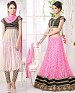 Thankar Latest Ocaasional Pink and White Indo western style lahenga choli @ 43% OFF Rs 1853.00 Only FREE Shipping + Extra Discount - Georgette, Buy Georgette Online, Semi-stitched, 1. Lahenga Choli 2. Anarkali Suit 3. Indowestern Style, Buy 1. Lahenga Choli 2. Anarkali Suit 3. Indowestern Style,  online Sabse Sasta in India -  for  - 3218/20150925