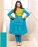 Thankar Latest Designer Heavy Sky Blue Embroidery Straight Suit @ 39% OFF Rs 1050.00 Only FREE Shipping + Extra Discount - Chiffon, Buy Chiffon Online, Semi-stitched, Party Wear Suit, Buy Party Wear Suit,  online Sabse Sasta in India -  for  - 3237/20150925