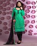 Thankar Latest Designer Heavy Green and Black Embroidery Straight Suit @ 31% OFF Rs 1421.00 Only FREE Shipping + Extra Discount - Cotton, Buy Cotton Online, Semi-stitched, Straight suit, Buy Straight suit,  online Sabse Sasta in India -  for  - 3263/20150925