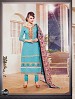 THANKAR NEW DESIGNER SKY BLUE STRAIGHT SUIT @ 43% OFF Rs 1173.00 Only FREE Shipping + Extra Discount - Santoon, Buy Santoon Online, Anarkali Suits, Embroidery, Buy Embroidery,  online Sabse Sasta in India - Semi Stitched Anarkali Style Suits for Women - 3510/20150925