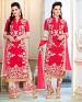 Faux Georgette Embroidered Semi Stitched Suit @ 44% OFF Rs 1750.00 Only FREE Shipping + Extra Discount -  online Sabse Sasta in India - Salwar Suit for Women - 2272/20150910