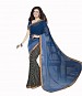 Beautiful Blue Printed,lace Work Georgette Saree- sarees, Buy sarees Online, sarees for women, printed sarees for women, Buy printed sarees for women,  online Sabse Sasta in India - Sarees for Women - 10209/20160615