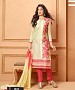 NEW DESIGNER CREAM AND PEACH STRAIGHT SUIT @ 31% OFF Rs 1606.00 Only FREE Shipping + Extra Discount - Suit, Buy Suit Online, Embroidered, Santoon, Buy Santoon,  online Sabse Sasta in India - Salwar Suit for Women - 4221/20151020