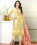 DESIGNER YELLOW STRAIGHT PLAZO SUIT @ 31% OFF Rs 1915.00 Only FREE Shipping + Extra Discount - Faux Georgette, Buy Faux Georgette Online, Karachi Style, Straight suit, Buy Straight suit,  online Sabse Sasta in India - Salwar Suit for Women - 4281/20151020