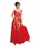 Red Soft Net Embroidered Partywear Gown @ 30% OFF Rs 1267.00 Only FREE Shipping + Extra Discount - Net Gown, Buy Net Gown Online, Soft Net Designer gown, Embroidered patch work, Buy Embroidered patch work,  online Sabse Sasta in India - Gown for Women - 5935/20160111