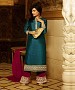 THANKAR DARK CYAN AND PINK HEAVY EMBROIDERY STRAIGHT SUIT @ 31% OFF Rs 1730.00 Only FREE Shipping + Extra Discount - Banglori Silk, Buy Banglori Silk Online, Semi-stitched Suit, Party Wear Suit, Buy Party Wear Suit,  online Sabse Sasta in India - Salwar Suit for Women - 5999/20160112