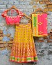Yellow And Pink Designer Lehenga @ 31% OFF Rs 2905.00 Only FREE Shipping + Extra Discount - Lehenga, Buy Lehenga Online, Net, Satin, Buy Satin,  online Sabse Sasta in India - Lehengas for Women - 4153/20151012