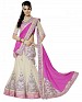 Pink and Off White Embroidered Lengha Choli- Maharani Pink Lehenghas, Buy Maharani Pink Lehenghas Online, Pink Lehenghas, Lehenghas, Buy Lehenghas,  online Sabse Sasta in India - Lehengas for Women - 6084/20160125