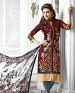 Designer Latest  Brown Cotton Salwar Suit Dress Material S718- S718, Buy S718 Online, Dress Material, Embroidery Work, Buy Embroidery Work,  online Sabse Sasta in India -  for  - 4387/20151103